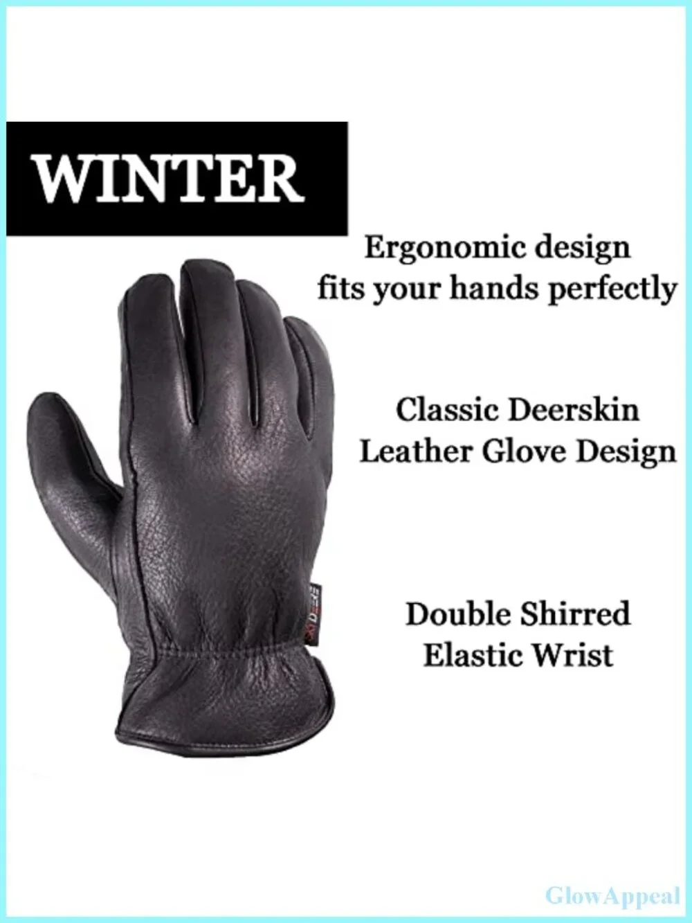 Genuine Deerskin Leather Work Gloves 100G 3M Thinsulate Thermal Insulated Winter